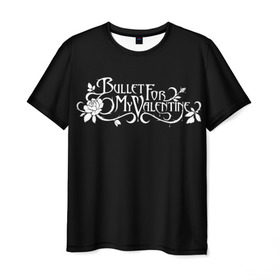 Мужская футболка 3D с принтом Bullet for my Valentine в Новосибирске, 100% полиэфир | прямой крой, круглый вырез горловины, длина до линии бедер | bfmw | metalcore | music | rock | джейсон джеймс | майкл пэджет | майкл томас | металл | мэттью так | надпись | рок
