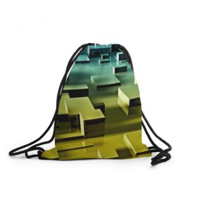 Рюкзак-мешок 3D с принтом Плавающие кубы в Новосибирске, 100% полиэстер | плотность ткани — 200 г/м2, размер — 35 х 45 см; лямки — толстые шнурки, застежка на шнуровке, без карманов и подкладки | abstract | abstraction | block | tessera | абстракция | кубики | текстура