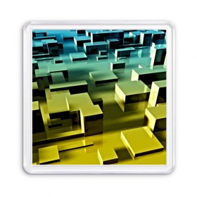 Магнит 55*55 с принтом Плавающие кубы в Новосибирске, Пластик | Размер: 65*65 мм; Размер печати: 55*55 мм | abstract | abstraction | block | tessera | абстракция | кубики | текстура