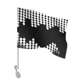 Флаг для автомобиля с принтом Шахматная клетка в Новосибирске, 100% полиэстер | Размер: 30*21 см | abstract | abstraction | block | tessera | абстракция | клетка | кубики | текстура