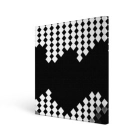 Холст квадратный с принтом Шахматная клетка в Новосибирске, 100% ПВХ |  | abstract | abstraction | block | tessera | абстракция | клетка | кубики | текстура