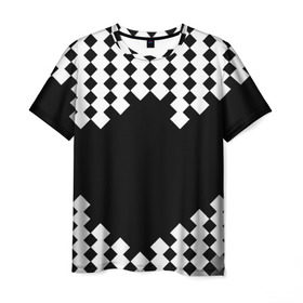 Мужская футболка 3D с принтом Шахматная клетка в Новосибирске, 100% полиэфир | прямой крой, круглый вырез горловины, длина до линии бедер | abstract | abstraction | block | tessera | абстракция | клетка | кубики | текстура