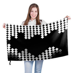 Флаг 3D с принтом Шахматная клетка в Новосибирске, 100% полиэстер | плотность ткани — 95 г/м2, размер — 67 х 109 см. Принт наносится с одной стороны | abstract | abstraction | block | tessera | абстракция | клетка | кубики | текстура