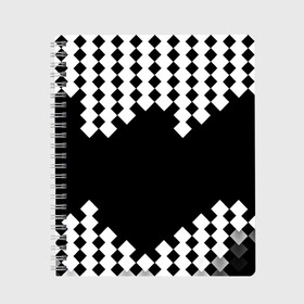 Тетрадь с принтом Шахматная клетка в Новосибирске, 100% бумага | 48 листов, плотность листов — 60 г/м2, плотность картонной обложки — 250 г/м2. Листы скреплены сбоку удобной пружинной спиралью. Уголки страниц и обложки скругленные. Цвет линий — светло-серый
 | abstract | abstraction | block | tessera | абстракция | клетка | кубики | текстура