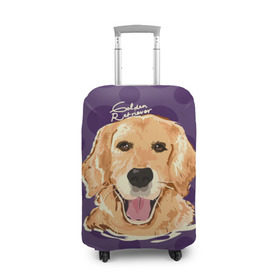 Чехол для чемодана 3D с принтом Золотистый ретривер в Новосибирске, 86% полиэфир, 14% спандекс | двустороннее нанесение принта, прорези для ручек и колес | animal | dog | golden retriever | pet | puppy | арт | голден ретривер | животные | пес | собаки