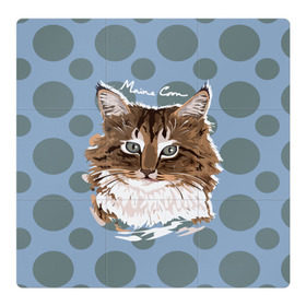 Магнитный плакат 3Х3 с принтом Мейн-Кун в Новосибирске, Полимерный материал с магнитным слоем | 9 деталей размером 9*9 см | cat | kitten | kitty | maine coon | pet | арт | животные | коты | кошки | кружочки | мейн кун | текстура