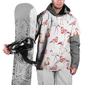 Накидка на куртку 3D с принтом Фламинго в Новосибирске, 100% полиэстер |  | Тематика изображения на принте: vppdgryphon | арт | краска | прикольные | птицы | фламинго | цветные
