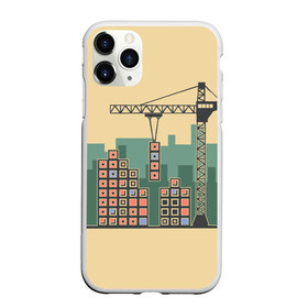 Чехол для iPhone 11 Pro матовый с принтом Стройка в Новосибирске, Силикон |  | башенный кран | всё пропало | гастрабайтер | гастрабайтеры | день строителя | кирпичи | начальника | неприятности | облом | олд скул | олдскул | пипец | строительный кран | строительство | тетрис