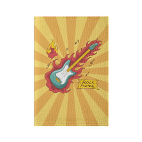 Обложка для паспорта матовая кожа с принтом Rock Festival в Новосибирске, натуральная матовая кожа | размер 19,3 х 13,7 см; прозрачные пластиковые крепления | Тематика изображения на принте: festival | rock | гитара | металл | музыка | ноты | огонь | рок | солнце | треш | хард