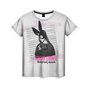 Женская футболка 3D с принтом Ariana Grande в Новосибирске, 100% полиэфир ( синтетическое хлопкоподобное полотно) | прямой крой, круглый вырез горловины, длина до линии бедер | ariana grande