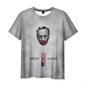 Мужская футболка 3D с принтом House of Cards в Новосибирске, 100% полиэфир | прямой крой, круглый вырез горловины, длина до линии бедер | house of cards | карточный домик | кевин спейси | сериалы