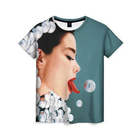 Женская футболка 3D с принтом Bjork в Новосибирске, 100% полиэфир ( синтетическое хлопкоподобное полотно) | прямой крой, круглый вырез горловины, длина до линии бедер | bjork | бьёрк | бьорк