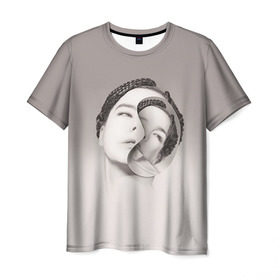 Мужская футболка 3D с принтом Bjork в Новосибирске, 100% полиэфир | прямой крой, круглый вырез горловины, длина до линии бедер | bjork | бьёрк | бьорк