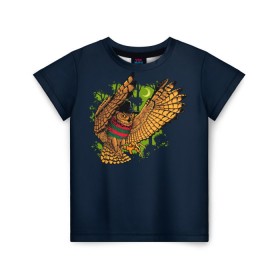 Детская футболка 3D с принтом Сова - Фредди Крюгер в Новосибирске, 100% гипоаллергенный полиэфир | прямой крой, круглый вырез горловины, длина до линии бедер, чуть спущенное плечо, ткань немного тянется | bird | freddy krueger | owl | когти | лапа | луна | ночь | пернатые | птица | сова