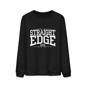 Мужской свитшот хлопок с принтом straight edge xxx в Новосибирске, 100% хлопок |  | drugfree | edge | hardcore | punk | sxe