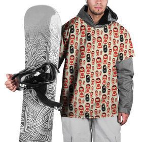 Накидка на куртку 3D с принтом Матрешки и эмо в Новосибирске, 100% полиэстер |  | Тематика изображения на принте: матрешки | паттерн | россия