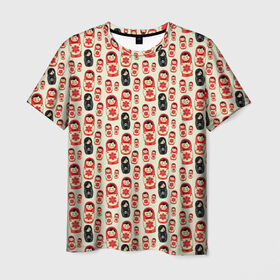 Мужская футболка 3D с принтом Матрешки и эмо в Новосибирске, 100% полиэфир | прямой крой, круглый вырез горловины, длина до линии бедер | матрешки | паттерн | россия