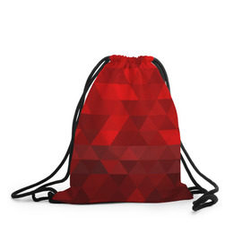 Рюкзак-мешок 3D с принтом Red pattern в Новосибирске, 100% полиэстер | плотность ткани — 200 г/м2, размер — 35 х 45 см; лямки — толстые шнурки, застежка на шнуровке, без карманов и подкладки | геометрия | красный | треугольники