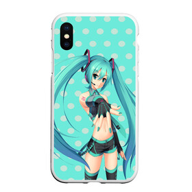 Чехол для iPhone XS Max матовый с принтом Hatsune Miku в Новосибирске, Силикон | Область печати: задняя сторона чехла, без боковых панелей | anime | hatsune miku | vokaloid | аниме | арт | вокалоид | девyшка | хатсуне мику