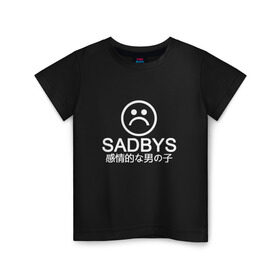 Детская футболка хлопок с принтом Sad Boys (Logo) в Новосибирске, 100% хлопок | круглый вырез горловины, полуприлегающий силуэт, длина до линии бедер | boy | boys | logo | sad
