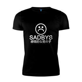 Мужская футболка премиум с принтом Sad Boys (Logo) в Новосибирске, 92% хлопок, 8% лайкра | приталенный силуэт, круглый вырез ворота, длина до линии бедра, короткий рукав | boy | boys | logo | sad