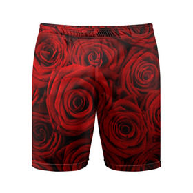 Мужские шорты 3D спортивные с принтом Красные розы в Новосибирске,  |  | букет | красный | розы | цветы