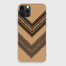 Чехол для iPhone 12 Pro Max с принтом Tribal V-shape в Новосибирске, Силикон |  | african | ethnic | tribal | африка | африканский | бежевый | трайбал | узор | черный | этно