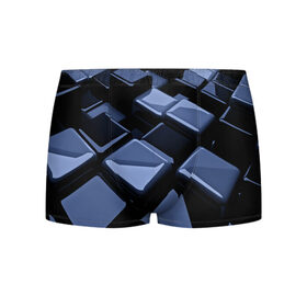 Мужские трусы 3D с принтом Стильная абстракция в Новосибирске, 50% хлопок, 50% полиэстер | классическая посадка, на поясе мягкая тканевая резинка | abstraction | geometry | абстракция | геометрия | кубики | кубы | фигуры