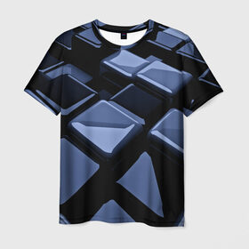 Мужская футболка 3D с принтом Стильная абстракция в Новосибирске, 100% полиэфир | прямой крой, круглый вырез горловины, длина до линии бедер | abstraction | geometry | абстракция | геометрия | кубики | кубы | фигуры