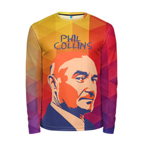 Мужской лонгслив 3D с принтом Phil Collins в Новосибирске, 100% полиэстер | длинные рукава, круглый вырез горловины, полуприлегающий силуэт | phil collins | актер | альтернатива | британский певец | музыкант | рок