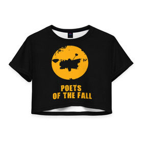 Женская футболка 3D укороченная с принтом poets of the fall в Новосибирске, 100% полиэстер | круглая горловина, длина футболки до линии талии, рукава с отворотами | poets of the fall | rock | альтернатива | музыка | поэты | рок | фины