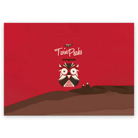 Поздравительная открытка с принтом Добро пожаловать в Twin Peaks в Новосибирске, 100% бумага | плотность бумаги 280 г/м2, матовая, на обратной стороне линовка и место для марки
 | Тематика изображения на принте: дьявол | крафт | плакат | ретро | сова | твин пикс