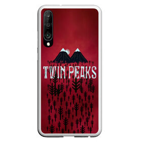 Чехол для Honor P30 с принтом Лес Twin Peaks в Новосибирске, Силикон | Область печати: задняя сторона чехла, без боковых панелей | горы | надпись | ретро | твин пикс