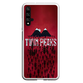 Чехол для Honor 20 с принтом Лес Twin Peaks в Новосибирске, Силикон | Область печати: задняя сторона чехла, без боковых панелей | горы | надпись | ретро | твин пикс