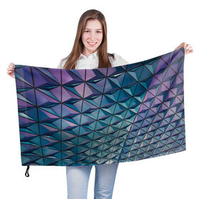 Флаг 3D с принтом Текстура Polygonal в Новосибирске, 100% полиэстер | плотность ткани — 95 г/м2, размер — 67 х 109 см. Принт наносится с одной стороны | polygon | абстракция | текстура