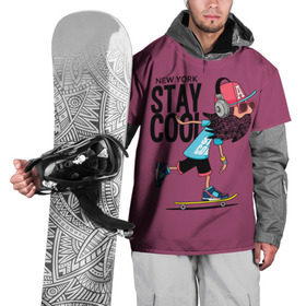 Накидка на куртку 3D с принтом Stay cool в Новосибирске, 100% полиэстер |  | baseball cap | beard | city | cool | extreme | headphones | hipster | movement | new york | skateboard | speed | sport | stay cool | крутой | скейтборд | хипстер