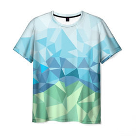 Мужская футболка 3D с принтом URAL polygonal в Новосибирске, 100% полиэфир | прямой крой, круглый вырез горловины, длина до линии бедер | polygonal | yaaydesign | екатеринбург | поли | полигональный | россия | урал