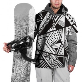 Накидка на куртку 3D с принтом Black and white (1) в Новосибирске, 100% полиэстер |  | 