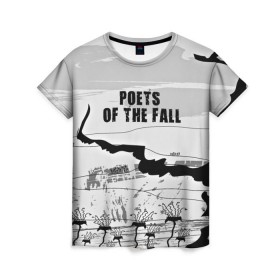 Женская футболка 3D с принтом Poets of the fall в Новосибирске, 100% полиэфир ( синтетическое хлопкоподобное полотно) | прямой крой, круглый вырез горловины, длина до линии бедер | poets of the fall | rock | альтернатива | музыка | поэты | рок | фины