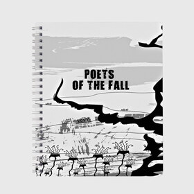 Тетрадь с принтом Poets of the fall в Новосибирске, 100% бумага | 48 листов, плотность листов — 60 г/м2, плотность картонной обложки — 250 г/м2. Листы скреплены сбоку удобной пружинной спиралью. Уголки страниц и обложки скругленные. Цвет линий — светло-серый
 | Тематика изображения на принте: poets of the fall | rock | альтернатива | музыка | поэты | рок | фины