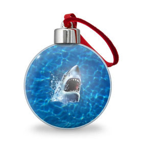 Ёлочный шар с принтом Пасть акулы в Новосибирске, Пластик | Диаметр: 77 мм | акула | атака | белая | брызги | вода | волны | зубы | капли | море | океан | опасность | синяя | челюсти | эффект