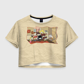 Женская футболка 3D укороченная с принтом The Loud House в Новосибирске, 100% полиэстер | круглая горловина, длина футболки до линии талии, рукава с отворотами | the loud house | линкольн лауд | мой шумный дом | мультсериал | мультфильм