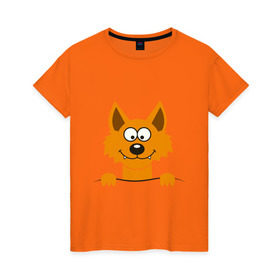 Женская футболка хлопок с принтом Хитрый лис в Новосибирске, 100% хлопок | прямой крой, круглый вырез горловины, длина до линии бедер, слегка спущенное плечо | animals | fox | животные | карман | лес | лис | лиса | милый | охота | охотник | хитрый