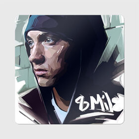Магнит виниловый Квадрат с принтом Eminem в Новосибирске, полимерный материал с магнитным слоем | размер 9*9 см, закругленные углы | Тематика изображения на принте: 