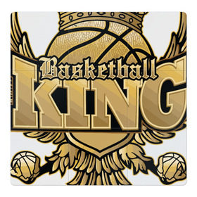 Магнитный плакат 3Х3 с принтом Король баскетбола в Новосибирске, Полимерный материал с магнитным слоем | 9 деталей размером 9*9 см | Тематика изображения на принте: basketball | king | lebron james | nba | sport | баскетбол | баскетболист | король | корона | нба | орел | спорт