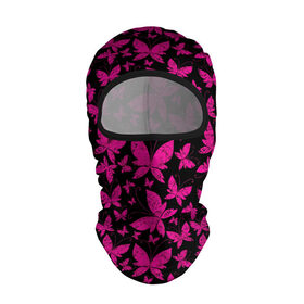 Балаклава 3D с принтом Розовые бабочки в Новосибирске, 100% полиэстер, ткань с особыми свойствами — Activecool | плотность 150–180 г/м2; хорошо тянется, но при этом сохраняет форму. Закрывает шею, вокруг отверстия для глаз кайма. Единый размер | butterflies | pink | бабочки | красота | крылья | нежность | орнамент | розовый | узор