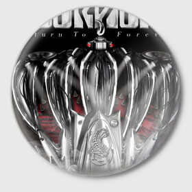 Значок с принтом Scorpions в Новосибирске,  металл | круглая форма, металлическая застежка в виде булавки | Тематика изображения на принте: 