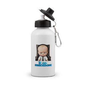 Бутылка спортивная с принтом Boss Baby в Новосибирске, металл | емкость — 500 мл, в комплекте две пластиковые крышки и карабин для крепления | Тематика изображения на принте: boss baby | босс | мультфильмы
