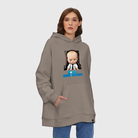 Худи SuperOversize хлопок с принтом Boss Baby в Новосибирске, 70% хлопок, 30% полиэстер, мягкий начес внутри | карман-кенгуру, эластичная резинка на манжетах и по нижней кромке, двухслойный капюшон
 | boss baby | босс | мультфильмы