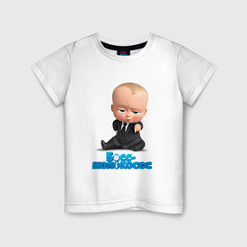 Детская футболка хлопок с принтом Boss Baby в Новосибирске, 100% хлопок | круглый вырез горловины, полуприлегающий силуэт, длина до линии бедер | boss baby | босс | мультфильмы